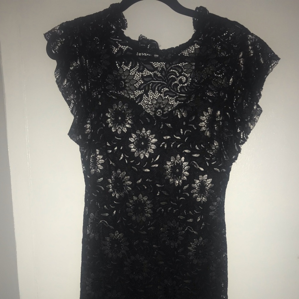Christmas New Years dressy lace black dress